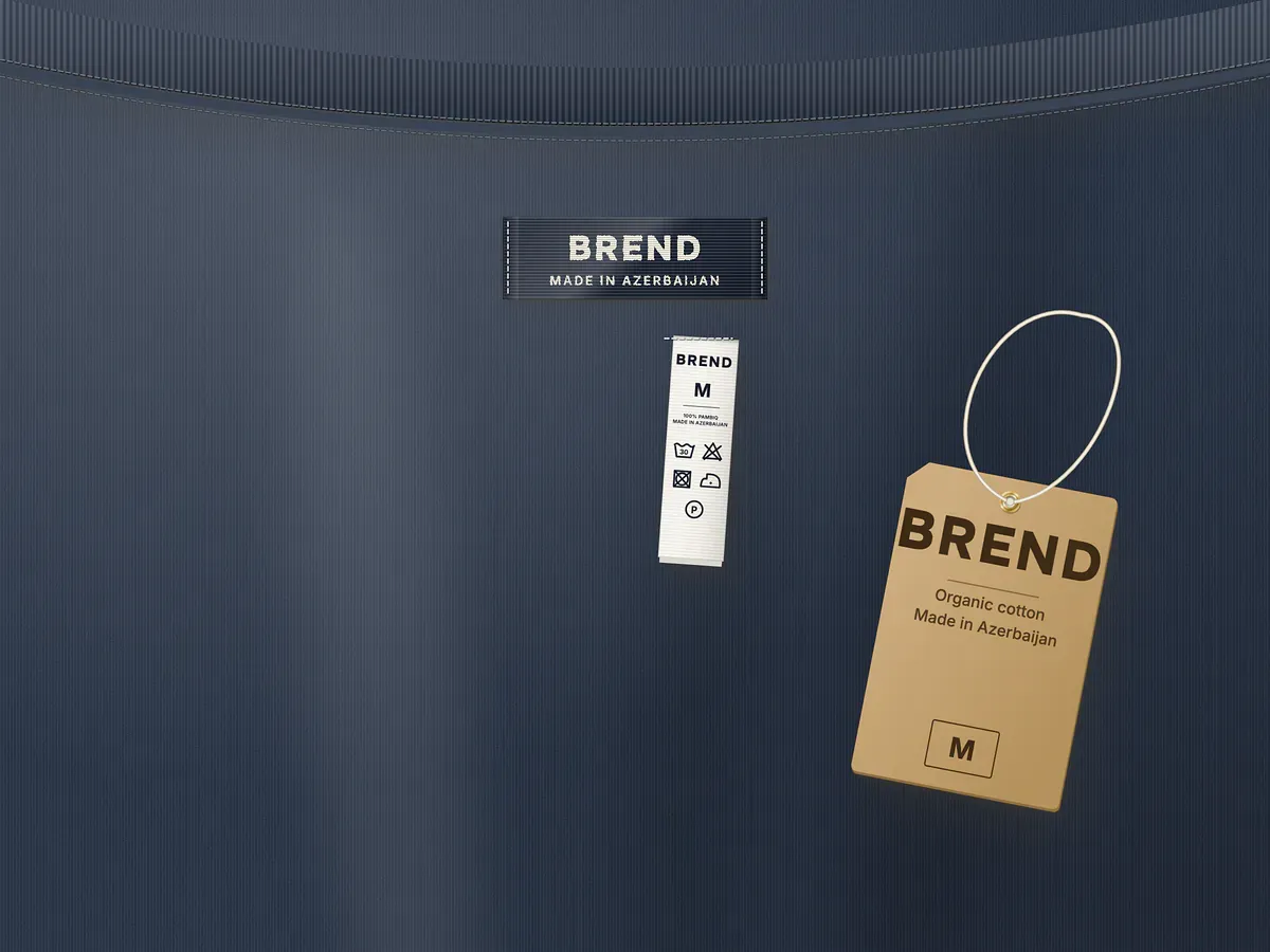 Labels by industry: woven label, care label and hang tag for a clothing brand