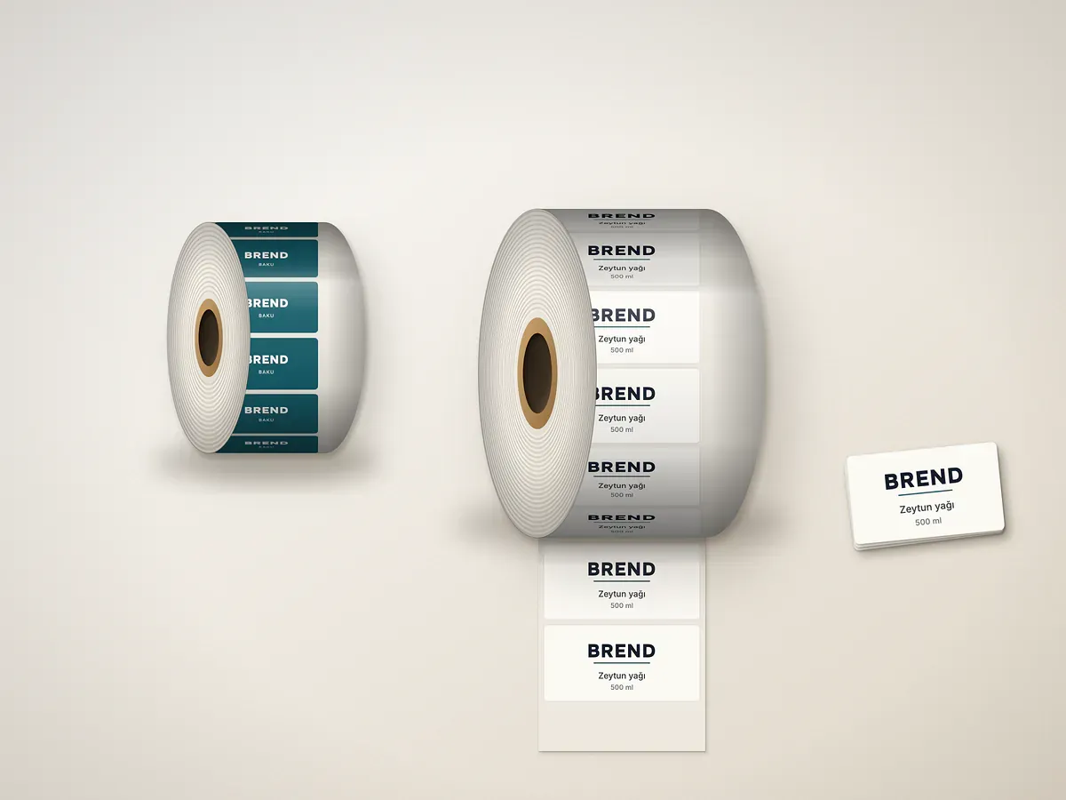 Custom roll labels: self-adhesive paper and film labels wound on a cardboard core